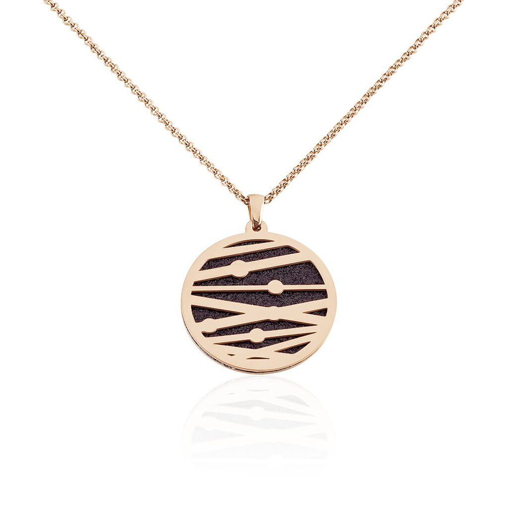 Thumbnail - Damen Halskette Edelstahl Rosé vergoldet Kreis, Collier ohne Stein