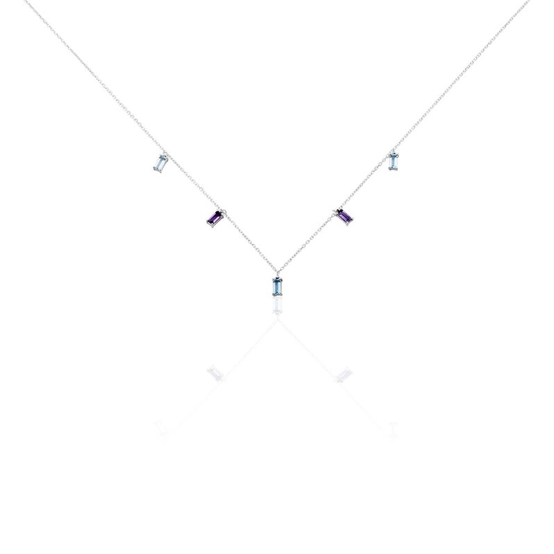 Damen Collier Weißgold 375 Amethyst Violett 0,64ct Ani - Halsketten Damen | OROVIVO