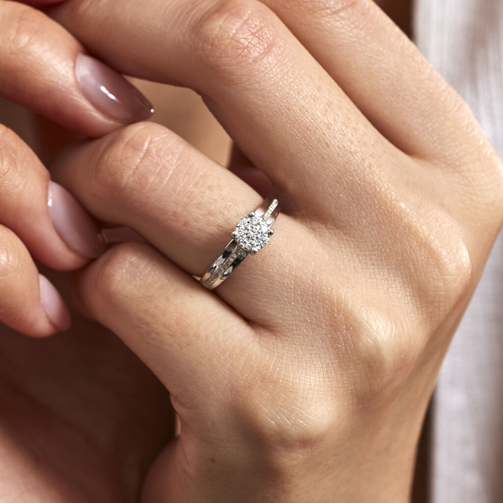 Bague Kate Or Blanc Diamant - Spannringe Damen | OROVIVO