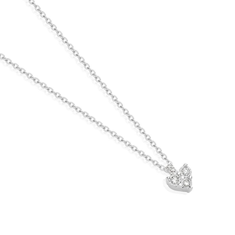 VIRELLE Damen Collier Weißgold 585 (14 Karat) Diamant Weiß 0,01 ct Herz - Halsketten Damen | OROVIVO