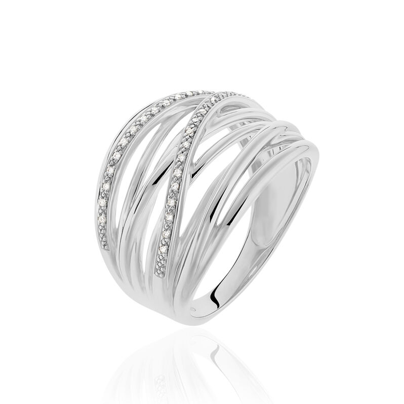 Damen Ring Silber 925 Zirkonia Wei&szlig; Welle - Ringe mit Stein Damen | OROVIVO