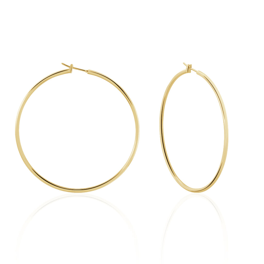 ADA LISSE 2 Damen Creolen Vergoldet B 2 mm, Creolen ohne Stein