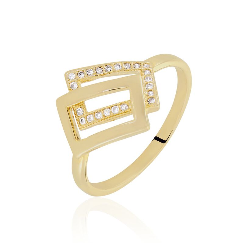 GLOGINA Damen Ring Vergoldet 750 Zirkonia Wei&szlig; 0,04 ct - Ringe mit Stein Damen | OROVIVO