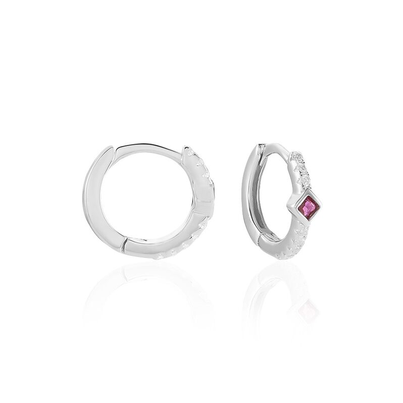 Créoles Fane Argent Rhodié Oxyde De Zirconium - Spannringe Damen | OROVIVO