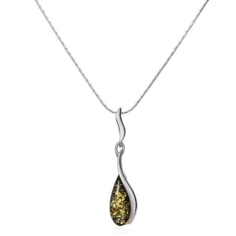 Collier Isidore Argent Et Ambre Verte - Spannringe Damen | OROVIVO