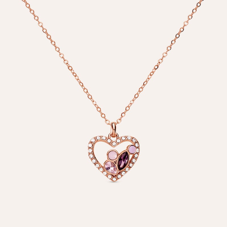 Collana Violet Ottone Rosa Cristallo - Spannringe Damen | OROVIVO