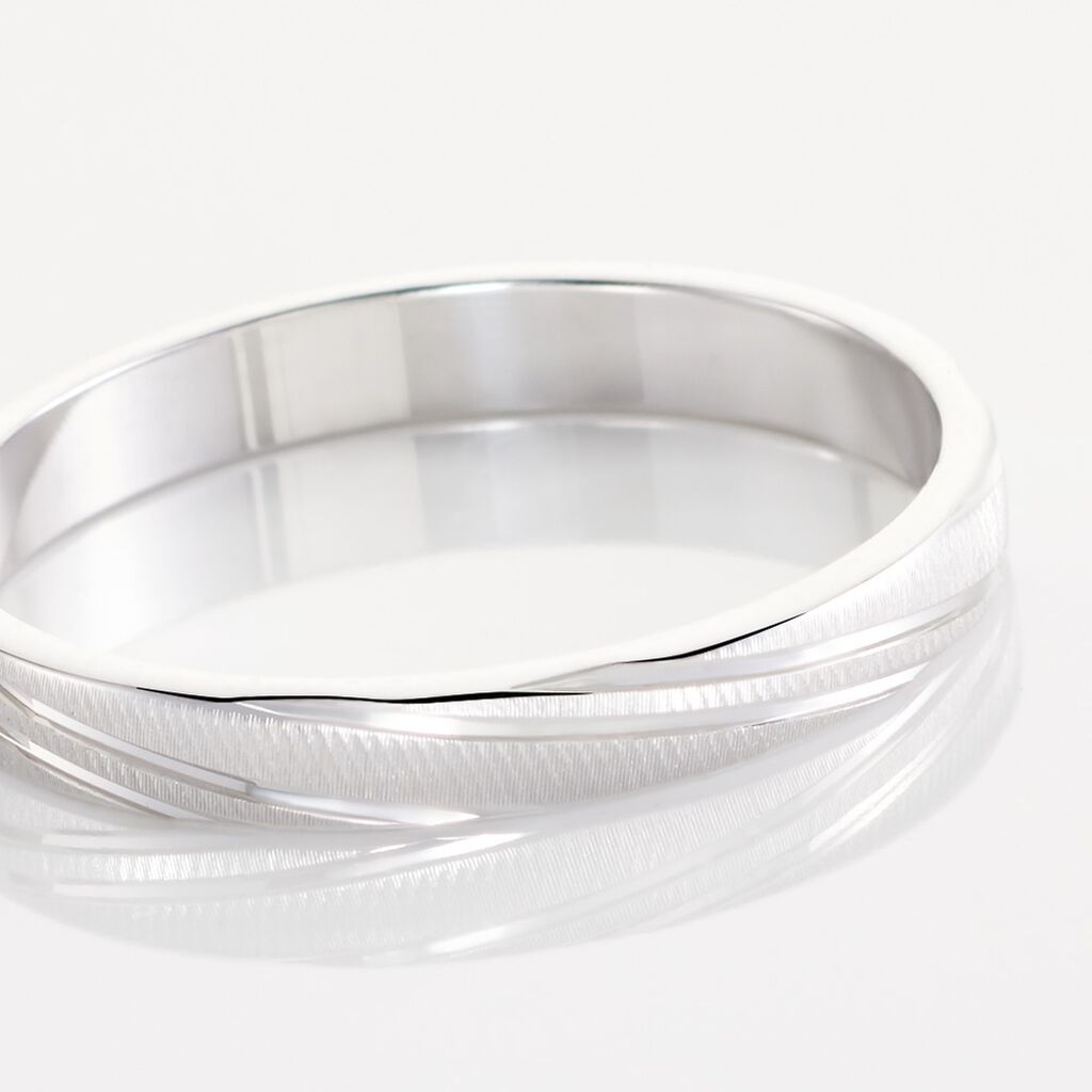 Alliance Eros Brossee Ruban Plat Or Blanc - Spannringe Familie | OROVIVO
