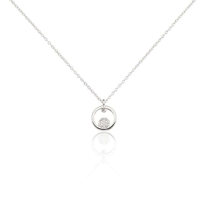 ELUISA Damen Collier Silber 925 Zirkonia Wei&szlig; 0,01 ct Kreis B 1,2 mm - Halsketten Damen | OROVIVO