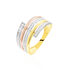 AELAIG Damen Ring Gold Tricolor 375 (9 Karat) Zirkonia Weiß 0,35 ct