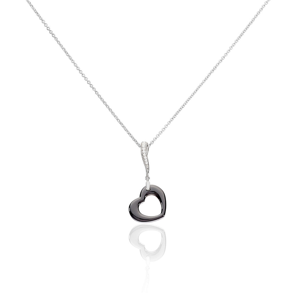 Collier Argent Blanc Céramique Et Oxyde De Zirconium - Spannringe Damen | OROVIVO