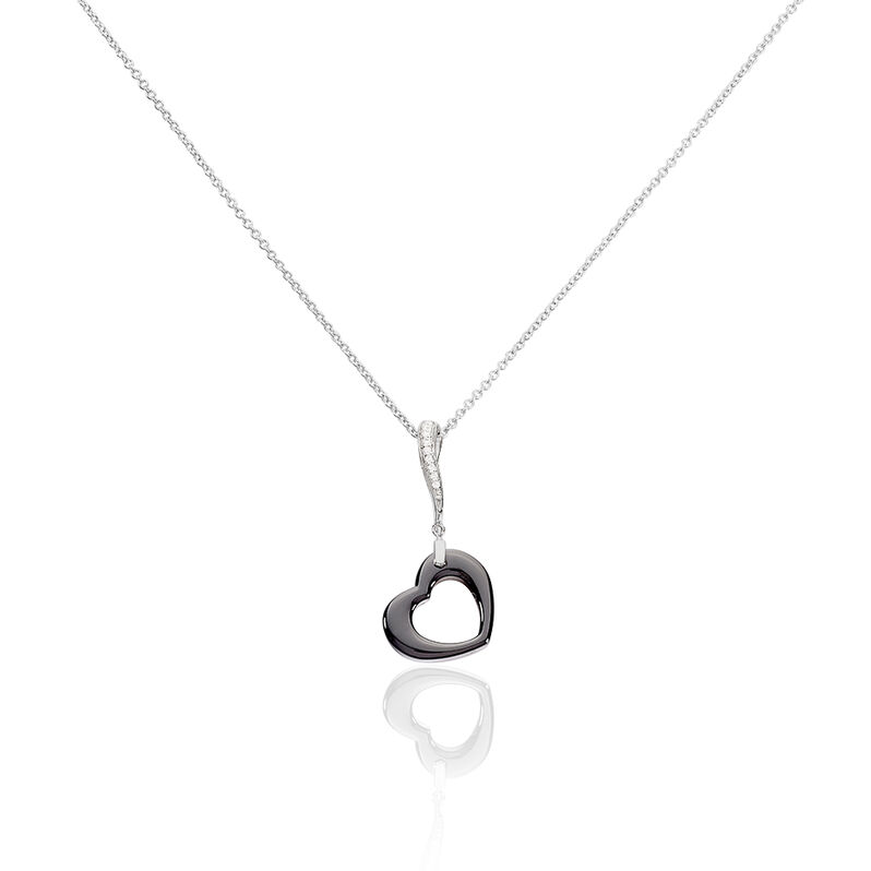 Collier Argent Blanc Céramique Et Oxyde De Zirconium - Spannringe Damen | OROVIVO