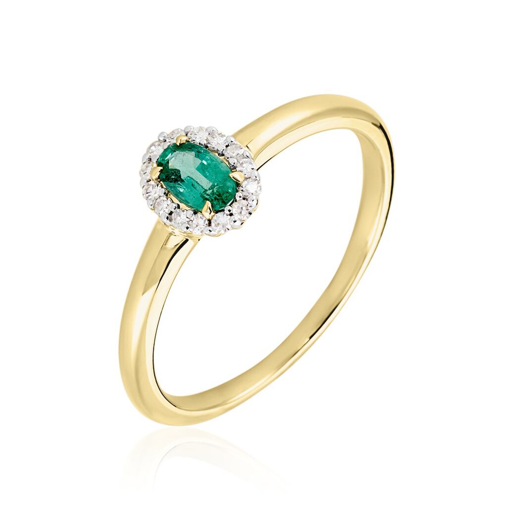 MARION Damen Ring Gold 585 (14 Karat) Smaragd Gr&uuml;n 0,3 ct