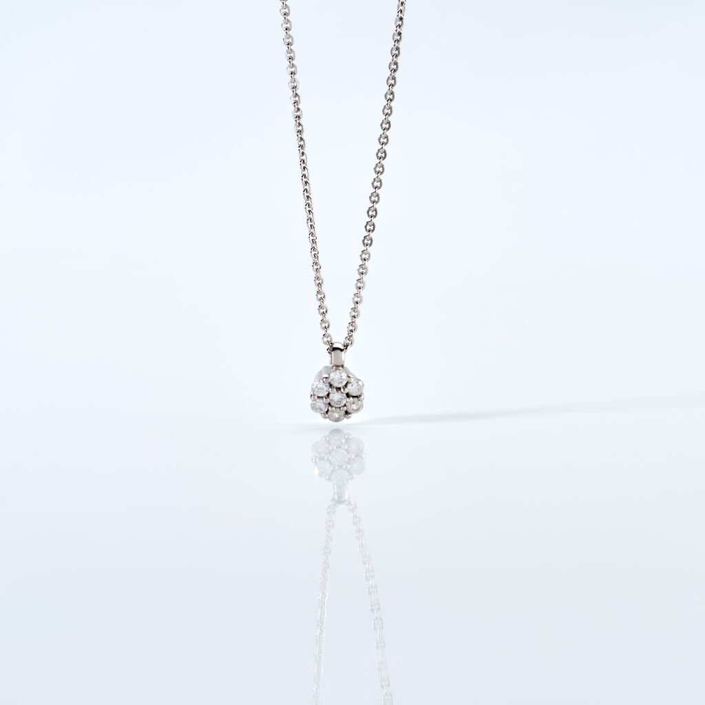 JAMILA Damen Collier Silber 925 Zirkonia Wei&szlig; Blume