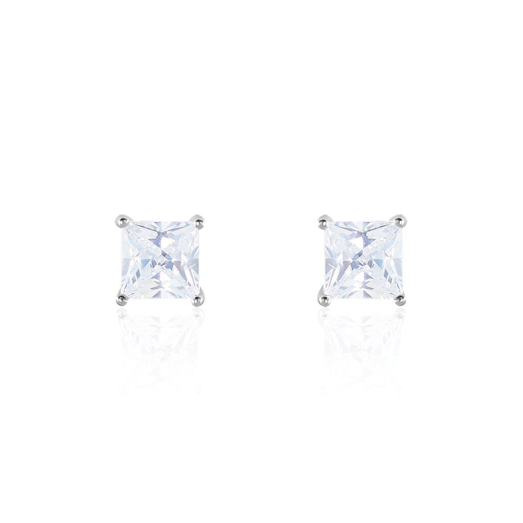 Damen Ohrstecker Silber 925 Zirkonia Viereck Biratisa  - Ohrstecker Damen | OROVIVO