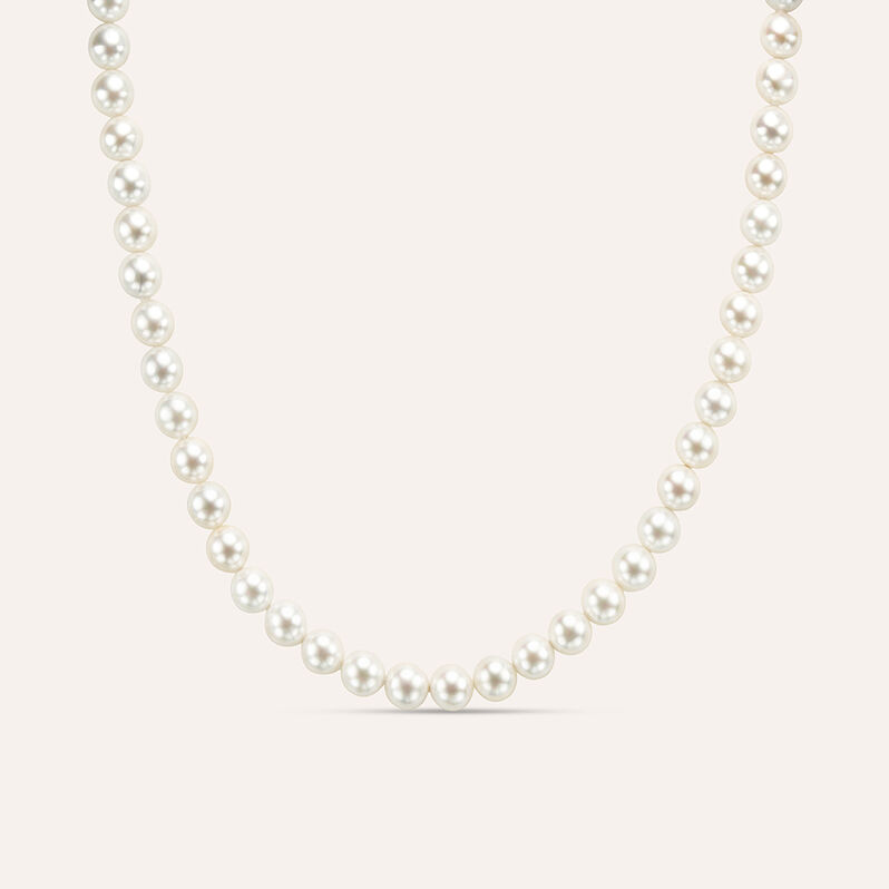 Collana Silver Pearls Argento Rodiato Perla sintentica - Spannringe Damen | OROVIVO