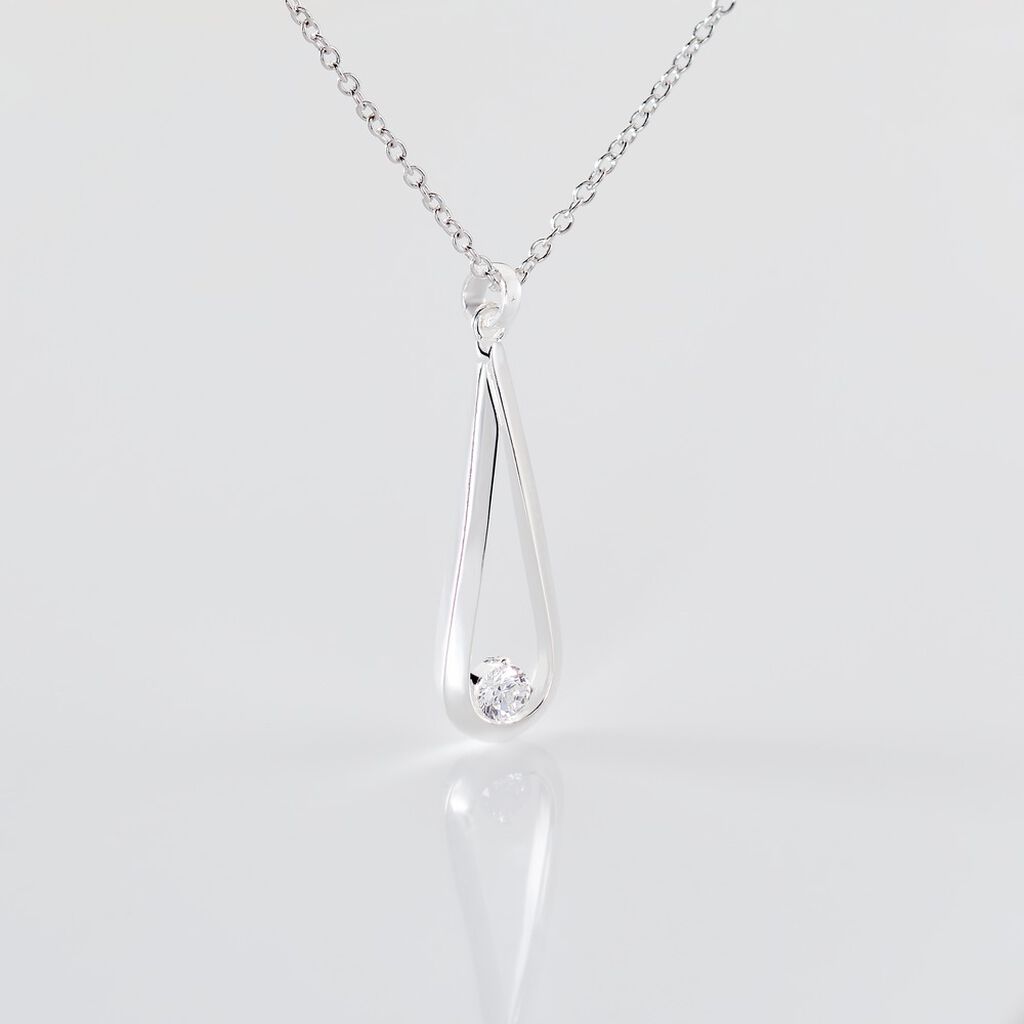 NYRA Damen Anh&auml;nger Silber 925 Zirkonia Wei&szlig;