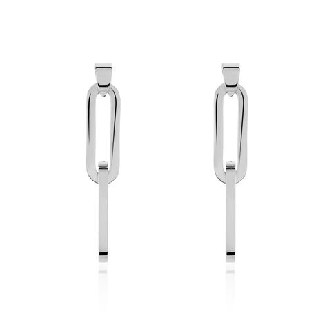 Damen Ohrstecker Lang Edelstahl Silber Gliederkette Liliana - Ohrringe  | OROVIVO