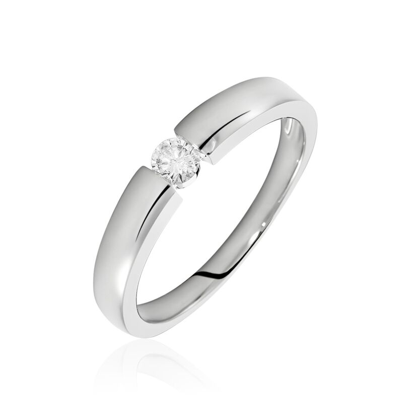 Valencia Damen Ring Wei&szlig;gold 375 (9 Karat) Diamant Wei&szlig; 0,15 ct Kreis - Solit&auml;rringe Damen | OROVIVO