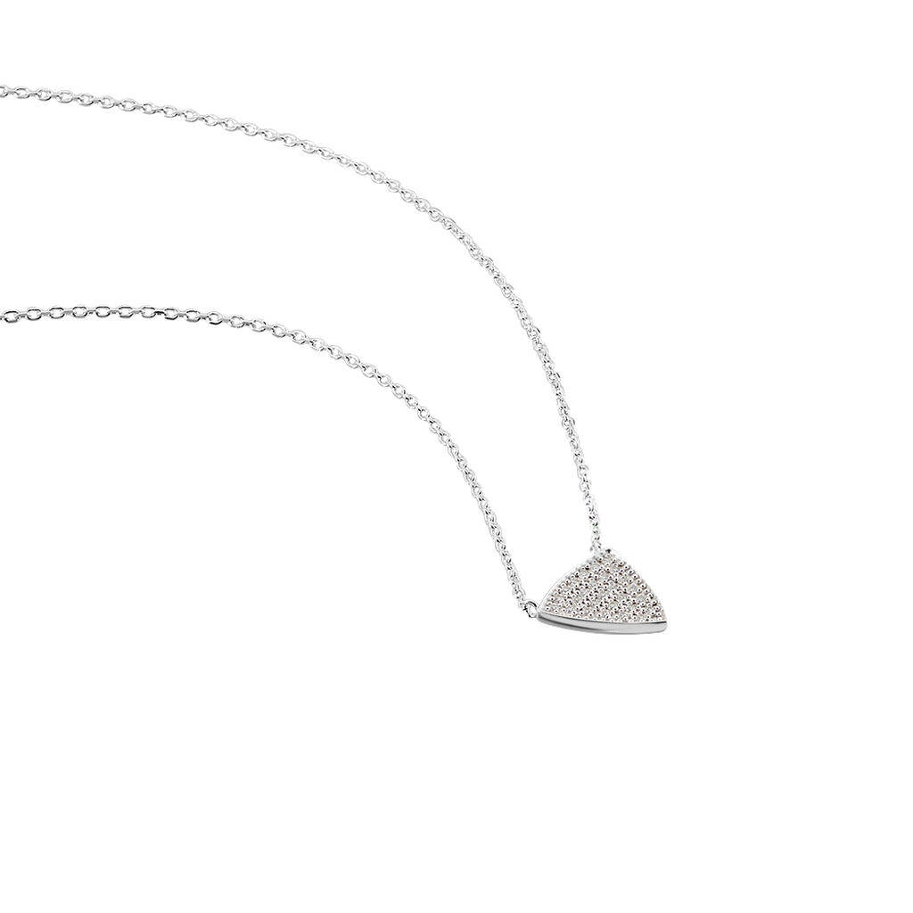 Collier Argent Rhodie Vaila Forme Triangle Pavage Oxydes De Zirconium - Spannringe Damen | OROVIVO