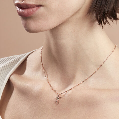 Damen Halskette Silber 925 Rosé Vergoldet Kreuz - Halsketten Damen | OROVIVO