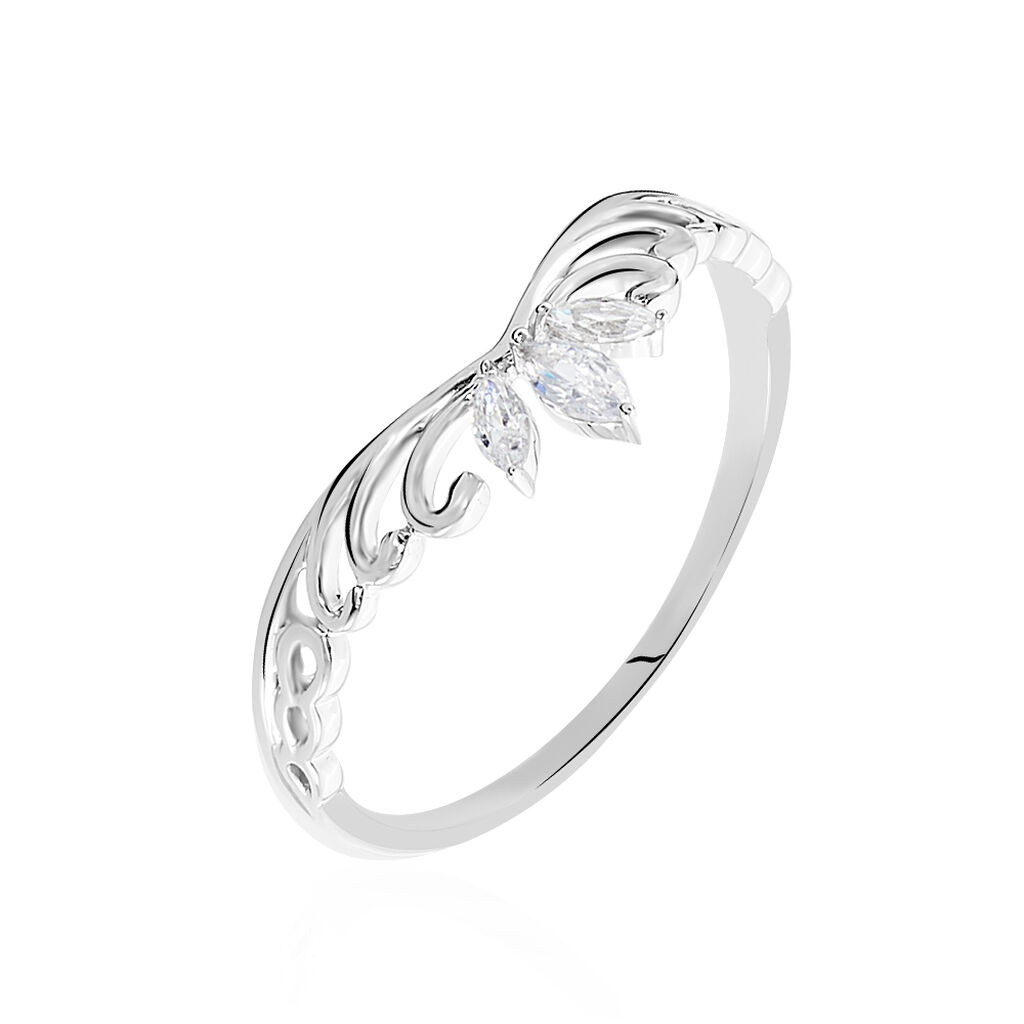 Bague Or Weiss Hallya Motif Couronne - Spannringe Damen | OROVIVO