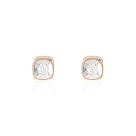 Damen Ohrstecker Roségold 375 Diamanten 0,08ct Carré Jala - Ohrstecker Damen | OROVIVO