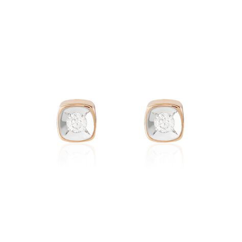 Damen Ohrstecker Roségold 375 Diamanten 0,08ct Carré Jala - Ohrstecker Damen | OROVIVO
