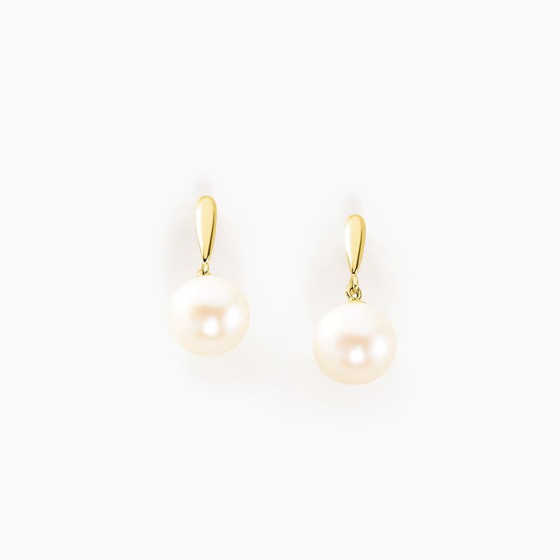 Boucles D'oreilles Pendantes Sibylle Or Jaune Perle De Culture - Spannringe Damen | OROVIVO