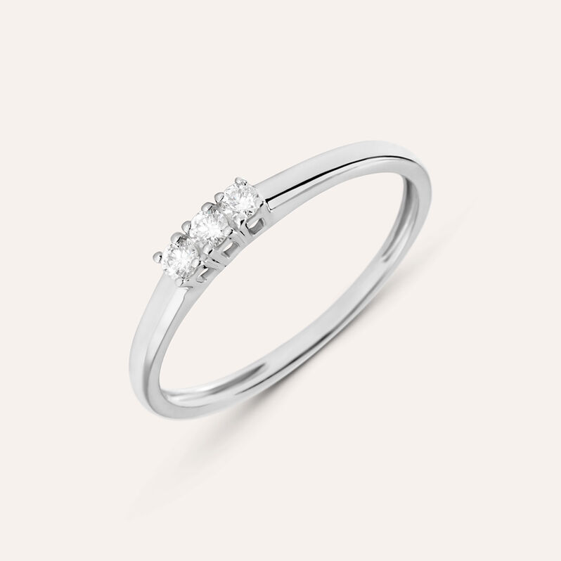 Anello Trilogy Grace Oro Bianco Diamante - Spannringe Damen | OROVIVO