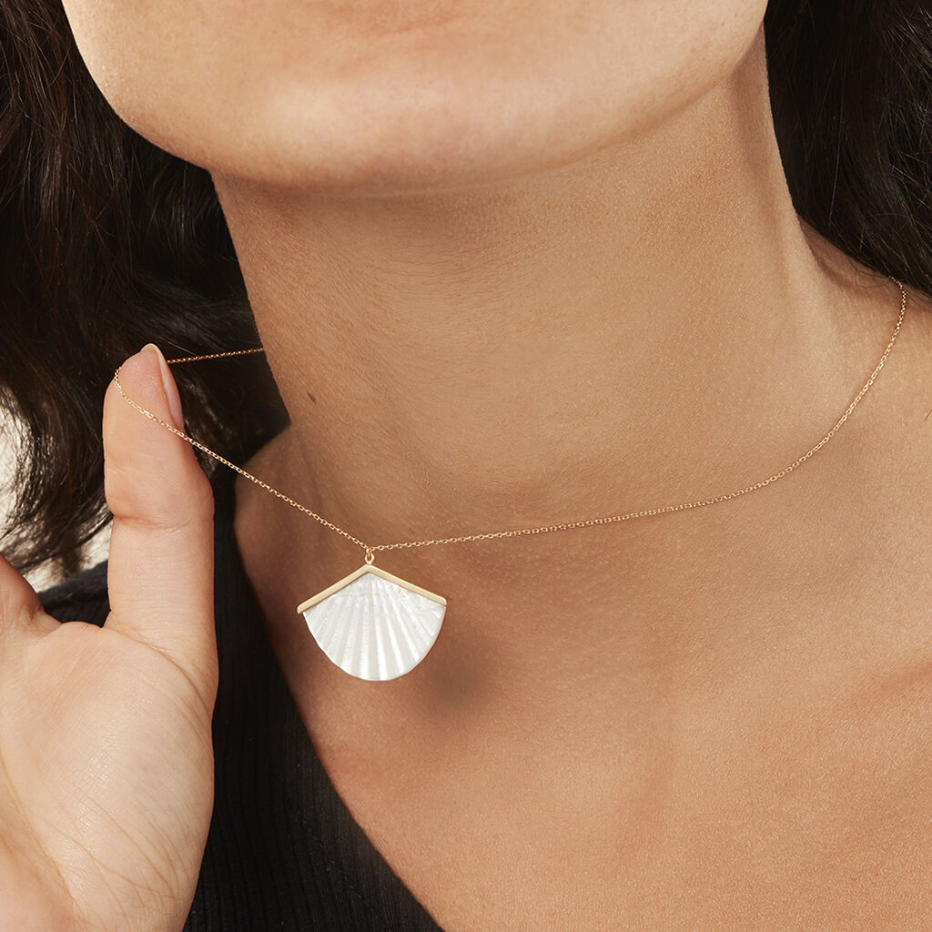 Damen Collier Gold 375 Perlmutt Perlmutt Arielle - Halsketten Damen | OROVIVO