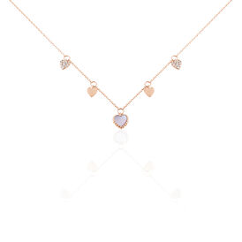 Damen Kette Roségold 375 Zirkonia Herz Rhea - Herzketten Damen | OROVIVO
