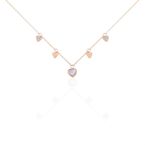 Damen Kette Roségold 375 Zirkonia Herz Rhea - Halsketten Damen | OROVIVO