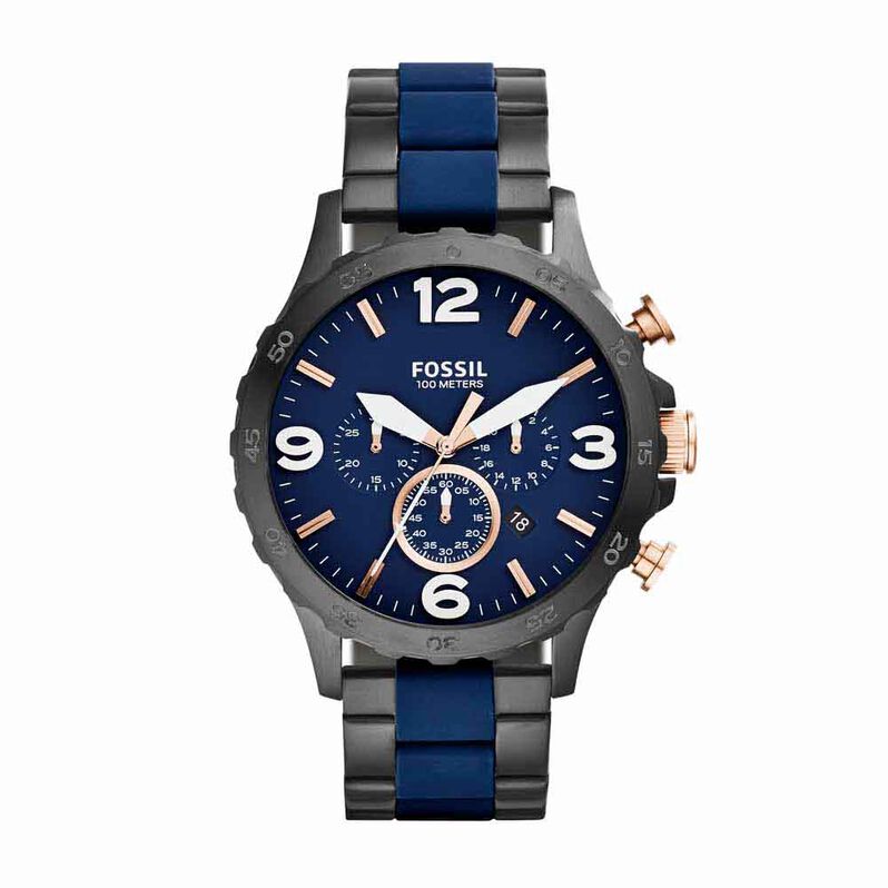 Montre Fossil Nate Bleu - Spannringe Herren | OROVIVO