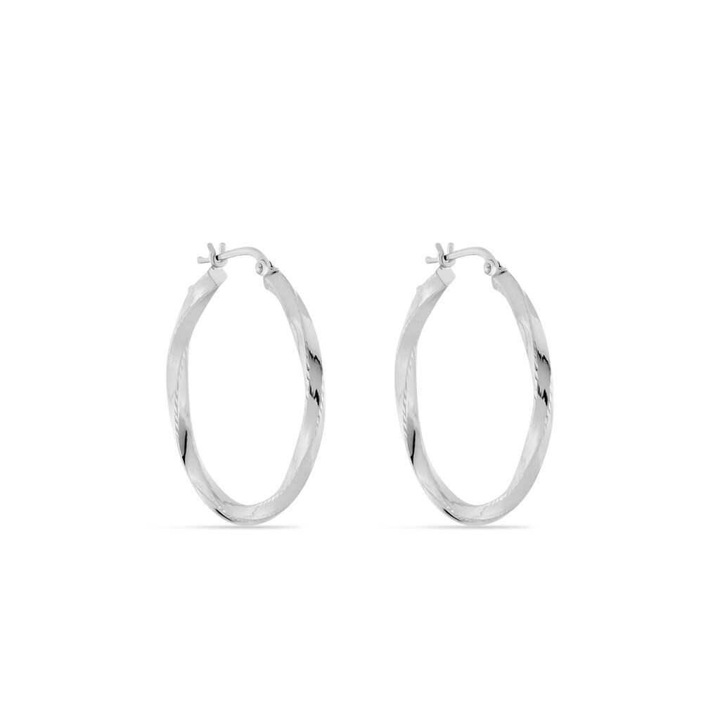 DIANE CARR&Eacute;ES 2 Damen Creolen Silber 925 B 2,9 mm