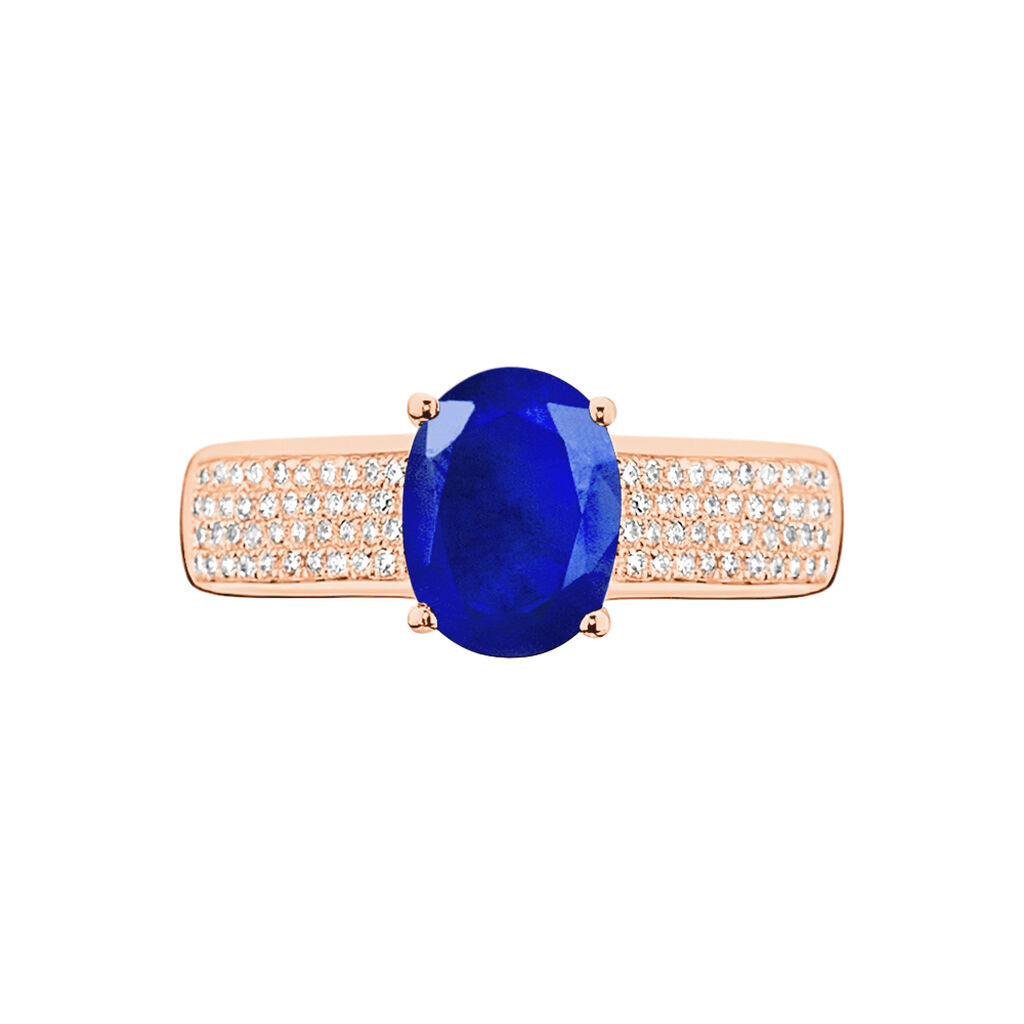 Bague Crista Or Rose Saphir Et Diamant - Spannringe Damen | OROVIVO
