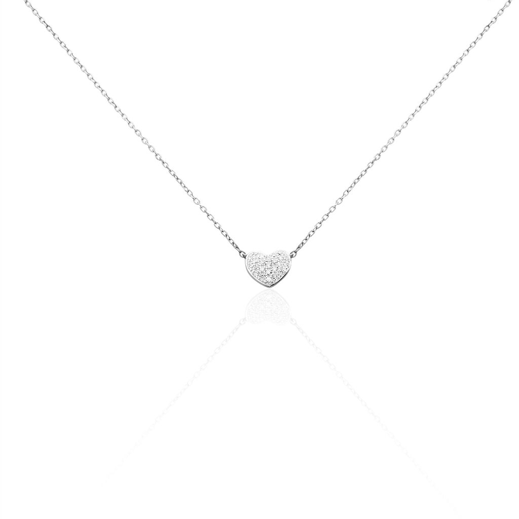 Collier Or Weiss Dimitra Cœur Diamants - Spannringe Damen | OROVIVO