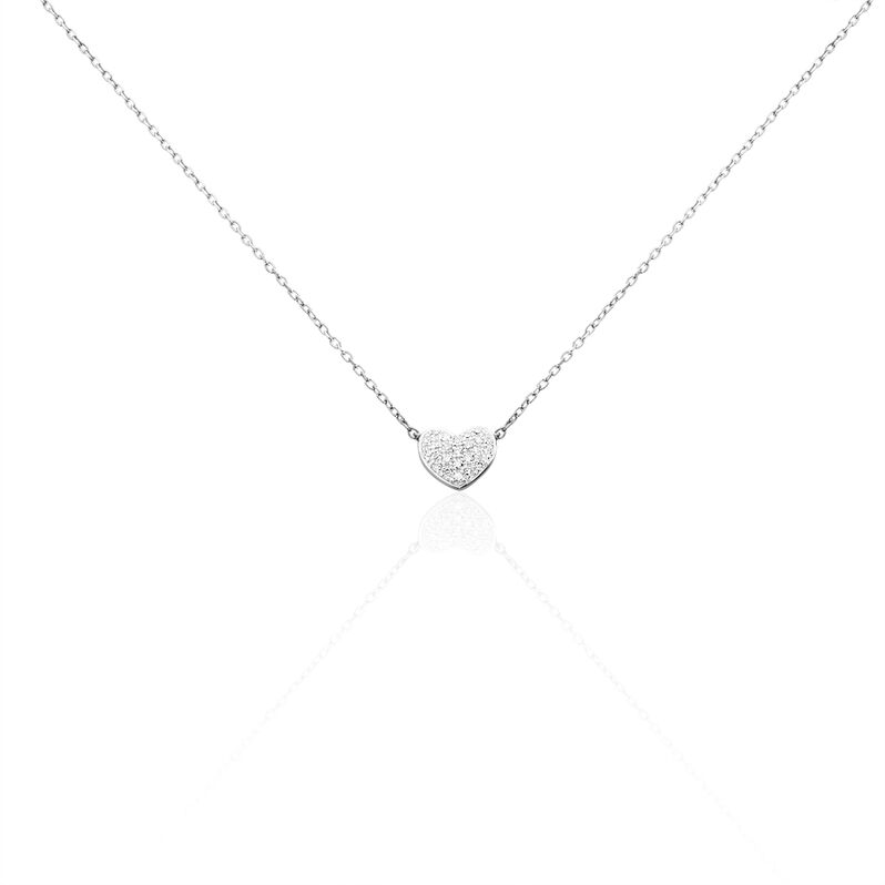 Collier Or Weiss Dimitra Cœur Diamants - Spannringe Damen | OROVIVO
