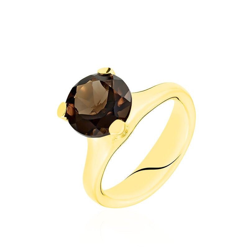 HAKKO Damen Ring Gold 375 (9 Karat) Quarz Kastanienbraun 3,3 ct - Solit&auml;rringe Damen | OROVIVO