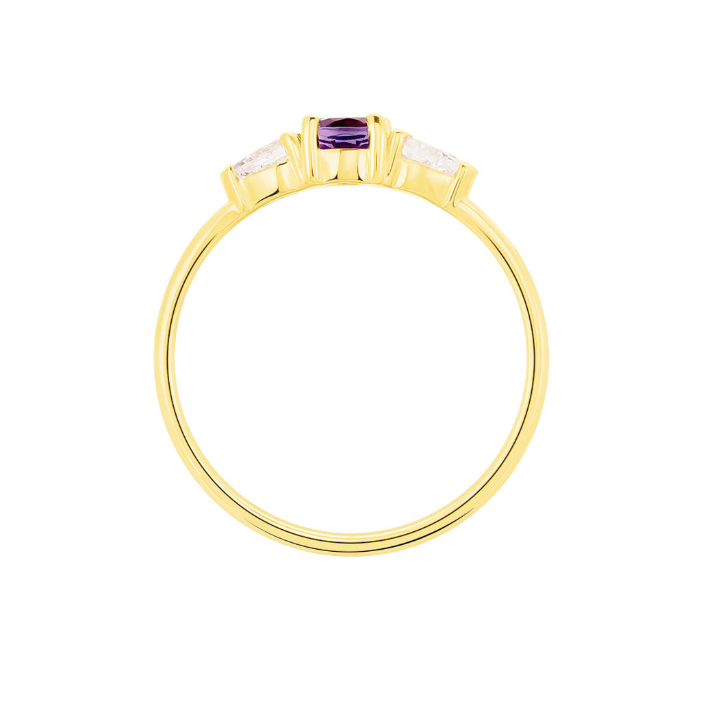 Bague Or Jaune Rekia Amethyste Et Oxydes - Spannringe Damen | OROVIVO