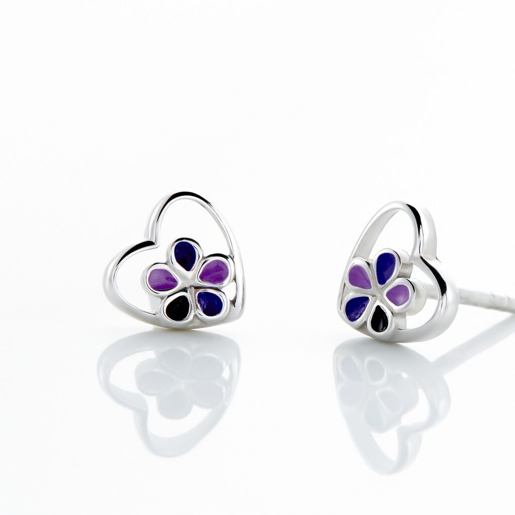 Kinder Ohrstecker Silber 925 Herz Blume - Ohrstecker Kinder | OROVIVO