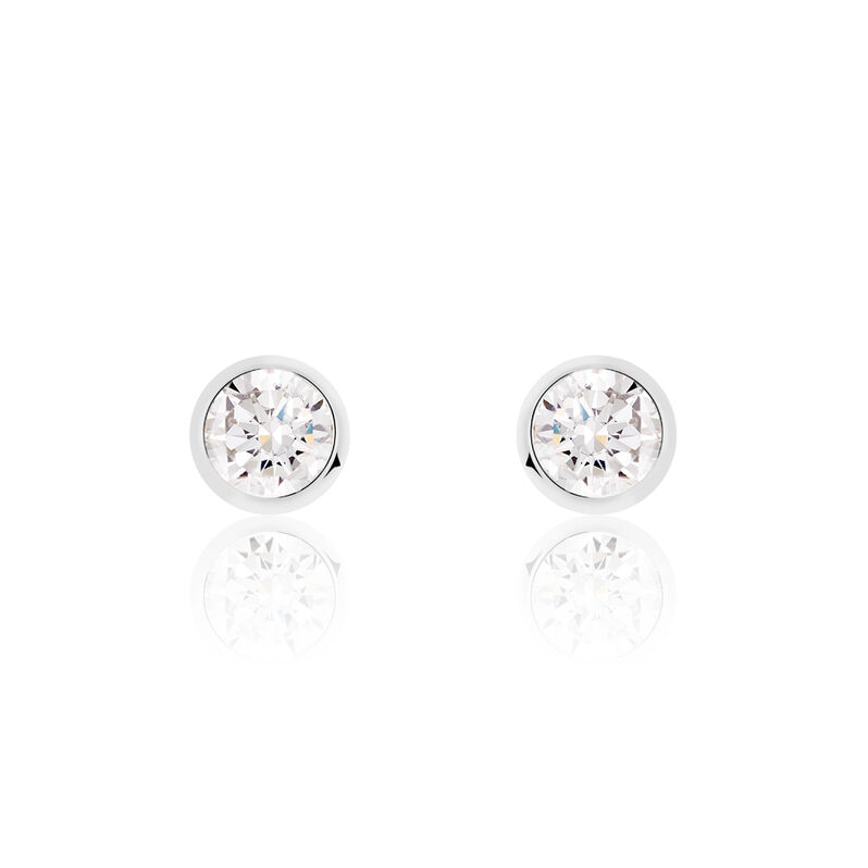 Damen Ohrstecker Weißgold 333 Zirkonia 4mm - Ohrstecker Damen | OROVIVO