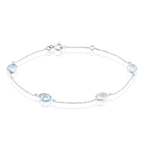 Damen Armband Weißgold 375 Topas Blau 5,23ct Vio - Armbänder Damen | OROVIVO