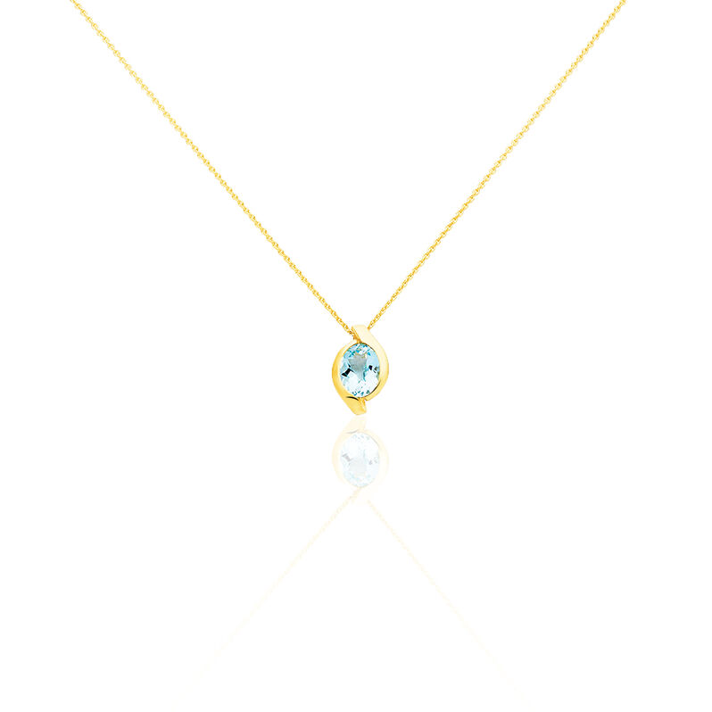 CARGA Damen Collier Gold 333 (8 Karat) Topas Blau Oval - Halsketten Damen | OROVIVO