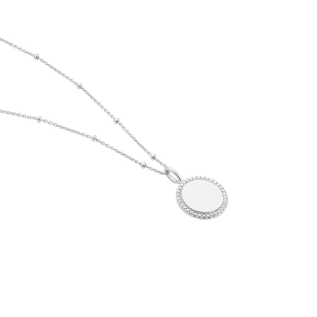 SCOTTIE Damen Collier Silber 925 Zirkonia Wei&szlig; 0,27 ct Kreis