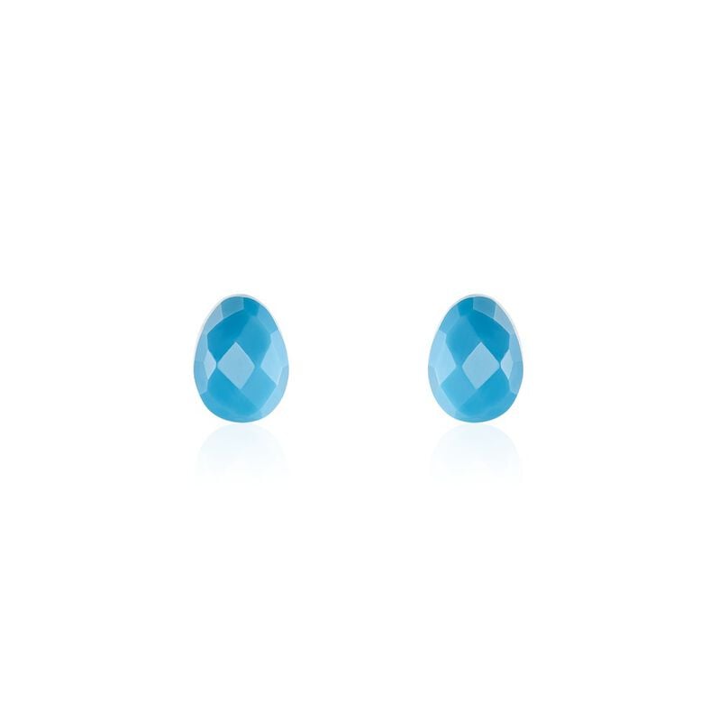 LORA Damen Ohrstecker Silber vergoldet 925 T&uuml;rkis T&uuml;rkis 2 ct - Ohrstecker Damen | OROVIVO