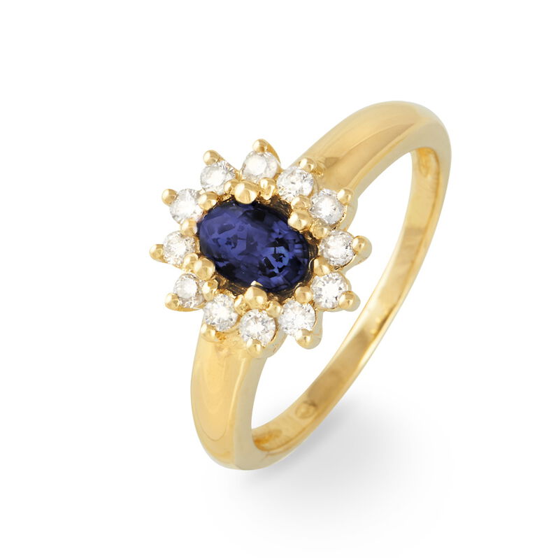 Bague Vladimir Or Jaune Saphir Et Diamant - Spannringe Damen | OROVIVO