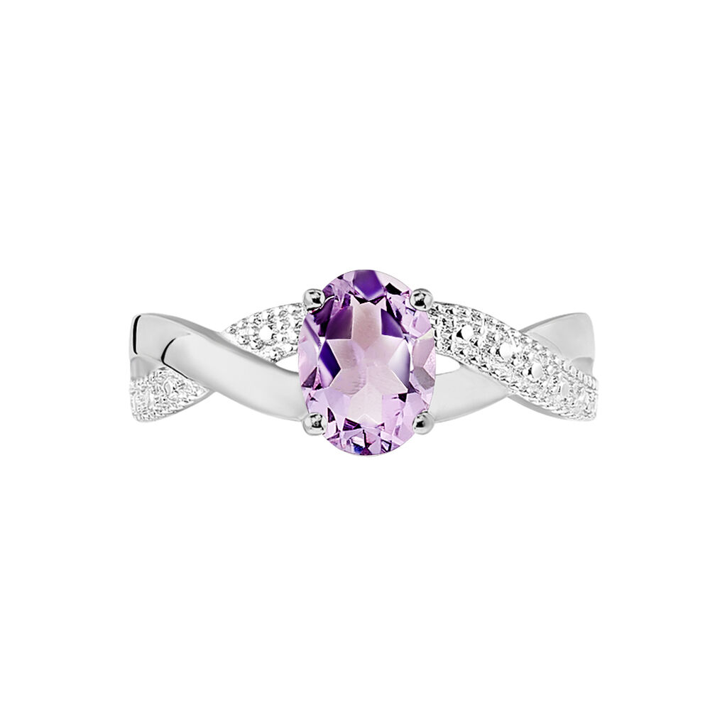 Bague Candice Or Blanc Amethyste - Spannringe Damen | OROVIVO