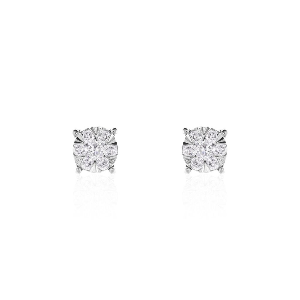 Damen Ohrstecker Weißgold 750 Diamant 0,15ct Petali  - Ohrstecker Damen | OROVIVO