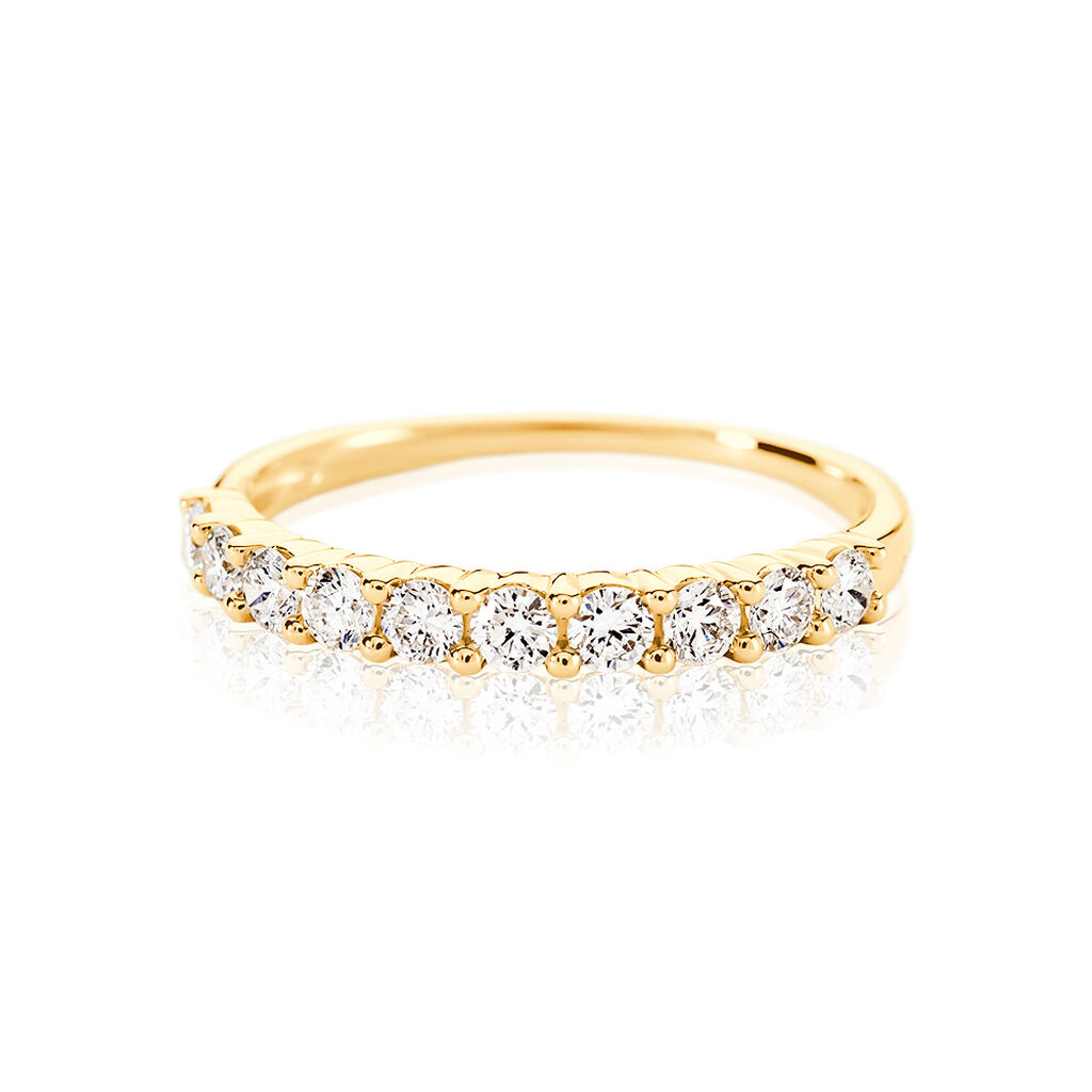 MERCY Damen Ring Gold 585 (14 Karat) Synthetischer Diamant Wei&szlig; 0,09 ct