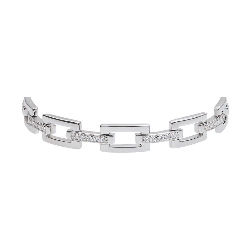 Damen Gliederarmband Silber 925 Zirkonia Viereck - Gliederarmbänder Damen | OROVIVO